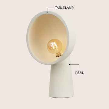 Claude 17.5" Contemporary Minimalist Resin Half-Globe Column LED Table Lamp